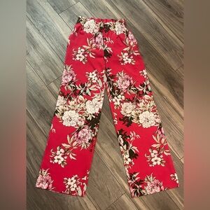 New York & Company Red Floral Pants